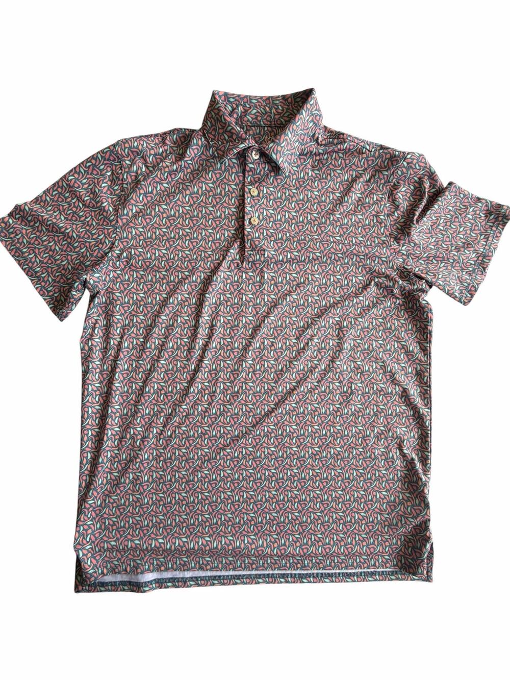 Southern Tide Chili Pepper Novelty Performance Golf Polo Shirt Men’s Large EUC